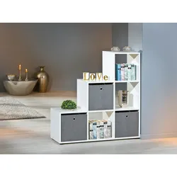 Cadora Regal Raumteiler, 6 Fächer weiss.
