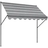 Angerer Klemmmarkise Exklusiv mit Handkurbel, Terrasse/Balkon, einfache Montage ohne Bohren, Made in Germany, hochwertiger Stoff, UV-beständig, höhenverstellbar, wasserabweisend, 150 cm Grau