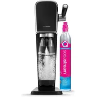 Sodastream Wasserkarbonisierungsmaschine schwarz + 2 Flaschen + 1 Zylinder