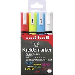 uni-ball Chalk PWE-5M Kreidemarker farbsortiert 1,0 - 2,0 mm, 4 St.