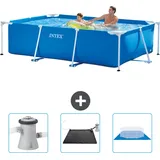Intex – Schwimmbecken mit rechteckigem Rahmen – 260 x 160 x 65 cm – im Lieferumfang enthalten Accessoire CB79