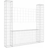 vidaXL Gabionenkorb U-Form 140 × 20 × 150 cm