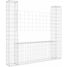 vidaXL Gabionenkorb U-Form 140 × 20 × 150 cm