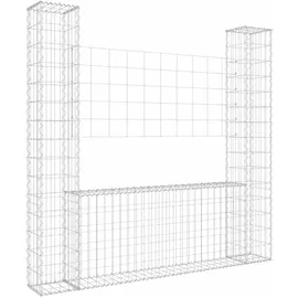 vidaXL Gabionenkorb U-Form 140 × 20 × 150 cm