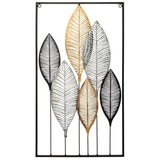 Atmosphera - Wanddekoration Blätter - Metall 37 x 65 cm - Mehrfarbig