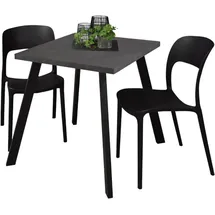 58 aufm Kessel Bistrotisch 70 x 70 x 75 cm Schwarz/Graphit