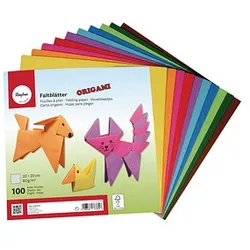 Rayher Faltblätter ORIGAMI mehrfarbig 100 Blatt