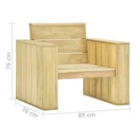 vidaXL Gartenstuhl 89 x 76 x 76 cm imprägniert kiefernholz