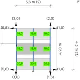 K2 S-Dome 6.10 Montagesystem (1-seitige Modulausrichtung Süd) 3 Reihen 2 Module