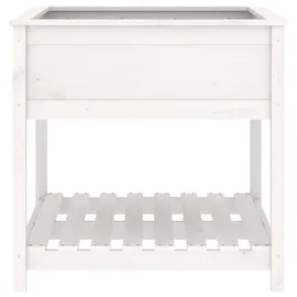 vidaXL Pflanzkübel mit Ablage 82 x 82 x 81 cm Weiß