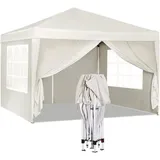 Woltu Faltpavillon 3 x 3 m inkl. 4 Seitenteile Beige