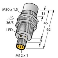 Turck Sensor nicht bündig PNP, Schließer NI20U-MT30H-AP6X-H1141