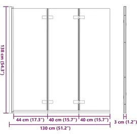 vidaXL Duschwand Faltbar 130 x 138 cm Gold ESG-Glas