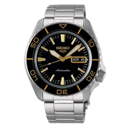 Seiko SRPK99K1 5 Sports Herrenuhr Automatik Schwarz/Goldfarben