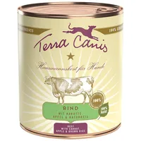 Terra Canis Classic 800g Dose Hundenassfutter 6 x 800 Gramm Rind mit Karotte, Apfel & Naturreis