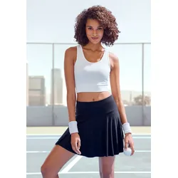 Skort, Tellerrock mit integrierter Shorts für Fitness, Sport und Freizeit, Gr. L (44/46), schwarz, , 87295369-L