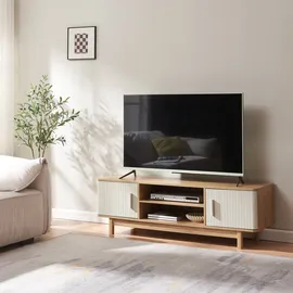 [en.casa] Ferrersp Lowboard 140 x 40 x 45 cm Eicheoptik/Sandfarben Holz