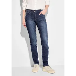 Slim-fit-Jeans CECIL Gr. 32, Länge 28, blau (mid blue wash) Damen Jeans Röhrenjeans mit 5-Pcket Design