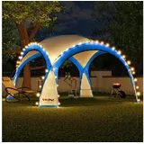 Swing&Harmonie Swing&Harmonie® LED Event Pavillon XXL DomeShelter 450cm Garten inkl. Solarmodul Designer Gartenzelt Camping Partyzelt mit Beleuchtung - blau