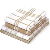 Famanu Küchentücher Set - Multifunktional, Sehr Absorbierend und Wiederverwendbar, 71 x 46 cm, 4er Pack, Beige - Beige