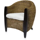 Bari Rattansessel Bicolor inkl. Sitzkissen Rattan Sessel Clubsessel Loungesessel Korbsessel