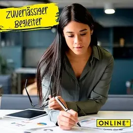 Online Schreibgeräte ONLINE® Kugelschreiber Hexagon Stylus weiß, Schreibfarbe: blau, 1 St.