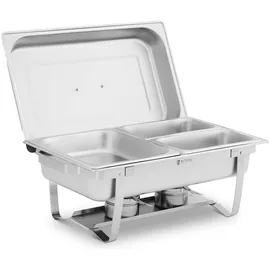 Royal Catering Chafing Dish GN 1/2 2 x GN 1/4 9 L 2 Brennstoffbehälter 295 x 235 x 60 / 240 x 135 x 65 mm Warmhaltebehälter Rechaud Wärmebehälter