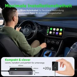 salcar Wireless Carplay Adapter für Android – Dualband 5.8 GHz ohne Verzögerung
