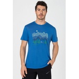 SUPER.NATURAL Print-Shirt Merino T-Shirt M CAMPING NIGHTS TEE wärmender Merino-Materialmix blau M