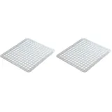 Wenko Spülbeckeneinlage Opal, Lebensmittelechtes PVC, 26.5 x 31 cm, Transparent (Packung mit 2)