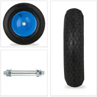 Relaxdays Schubkarrenrad 4.80 4.00-8, mit Achse, Blau,Schwarz