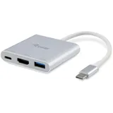 Equip USB-C auf HDMI, USB-A, 60W USB PD Adapter 0,15 m Weiß