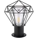GLOBO Außenstandleuchte Edelstahl H 31,5 cm 1x E27 schwarz