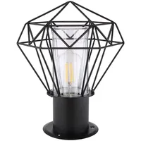 GLOBO Außenstandleuchte Edelstahl H 31,5 cm 1x E27 schwarz