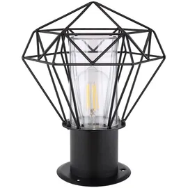GLOBO Außenstandleuchte Edelstahl H 31,5 cm 1x E27 schwarz