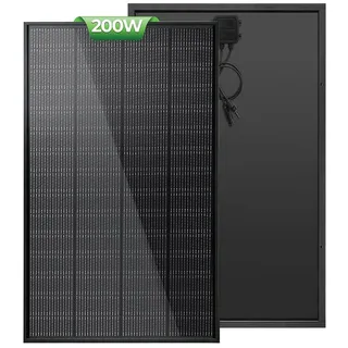 Rhein Beleuchtung Solarmodul 200W Flexibles Solarpanel ETFE TOPCon 18V, 200 W, Monokristallines Silizium, (Set, 1-St., Solarmodul für Wohnmobil, Boot, Camping & Offgrid), 25% Wirkungsgrad, IP65, Alu, 4.8kg, für Balkonkraftwerk