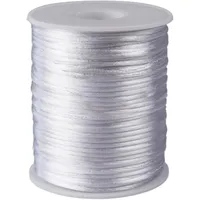 White 1.5mm x 100 yards Rattail Satin Nylon Trim Cord Chinese Knot by Craft And Party