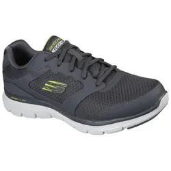 Sneaker SKECHERS "FLEX ADVANTAGE 4.0", Herren, Gr. 42, grau, Leder, Textil, Lederimitat, sportlich, Schuhe, mit leichtem Profil, Freizeitschuh, Halbschuh, Schnürschuh