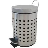 MSV Kosmetikeimer Silber Mülleimer Treteimer Abfalleimer-3 Liter – mit