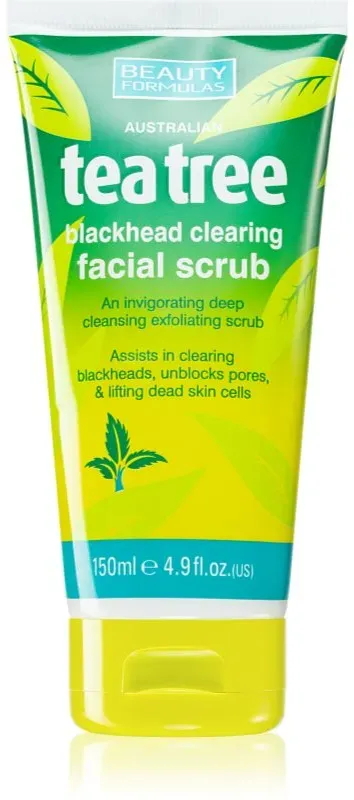 Beauty Formulas Tea Tree reinigendes Hautpeeling für unreine Haut 150 ml