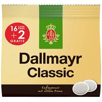 Dallmayr Classic Kaffeepads Arabica- und Robustabohnen 16 + 2 Pads