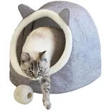 Jungengel Katzenzelt Katzenhöhle Katzenbett Katzenliege Hundehöhle Hundebett Tierbett grau