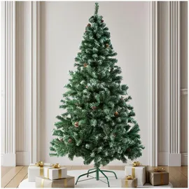 Tectake Weihnachtsbaum 180 cm, 705 Spitzen und Zapfen grün