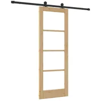 vidaXL Haustür Schiebetür ORKDAL Natürlich und Schwarz 73,5 x 198,5 cm (1-St) schwarz