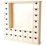 Artemio Adventskalender aus Holz quadratisch 44 x 44 x 7 cm