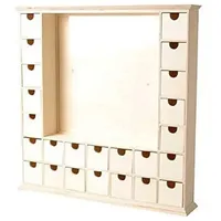 Artemio Adventskalender aus Holz quadratisch 44 x 44 x 7 cm