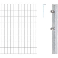 GAH Alberts Alberts 654351 Doppelstabmattenzaun als 10 tlg. Zaun-Komplettset | verschiedene Längen und Höhen | feuerverzinkt | Höhe 180 cm Länge 8 m,