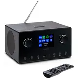 Medion P85444 2.1 Internetradio mit Subwoofer (DAB+, UKW Radio, Spotify Connect, WLAN, Bluetooth, Streaming, Equalizer, Farbdisplay, USB, AUX, Weck... - Schwarz