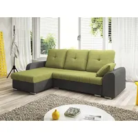 Fun Möbel Ecksofa Sofa DEKOS mit Schlaffunktion Grau / Olivgrün Ottomane Links - Grau