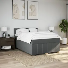 vidaXL Boxspringbett 140 x 200 cm Dunkelgrau